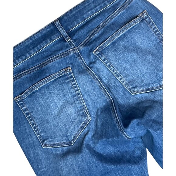 LOFT Outlet Mid-Rise Frayed Hem Curvy Skinny Jeans Size 6 - Picture 5 of 5